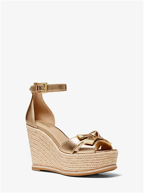 Ripley Metallic Leather Wedge Sandal 